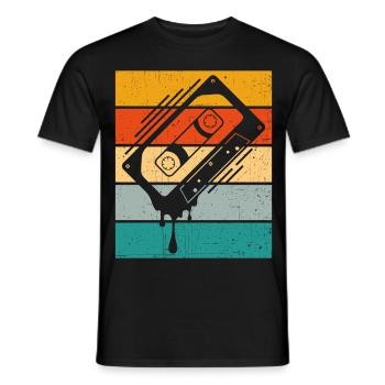 Dripping Cassette Tape Retro - Men's T-Shirt - black - Front - AI Model Male 178 light (178cm)