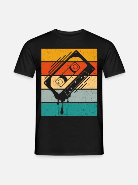 Dripping Cassette Tape Retro - Men's T-Shirt - black