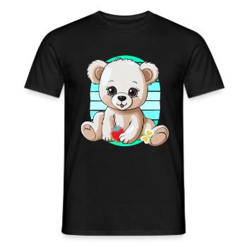 années 80 années 90 Teddy Retro Teddy Bear Ours Ours Enfants - T-shirt homme - noir - Devant - AI Model Male 178 light (178cm)