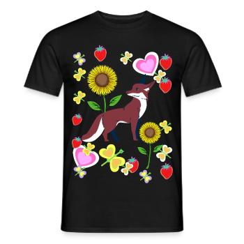 Années 80 Années 90 Renard Renards Rétro Enfants Été - T-shirt homme - noir - Devant - AI Model Male 178 light (178cm)