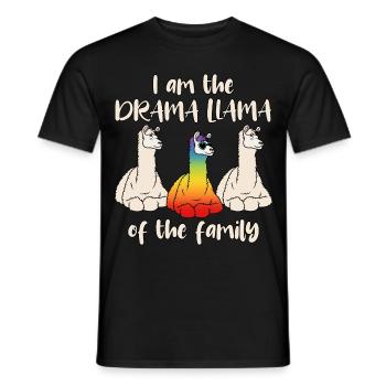 Drama Lama Regenbogen Drama Llama Of The Family - Männer T-Shirt - Schwarz - Vorne - AI Model Male 178 light (178cm)