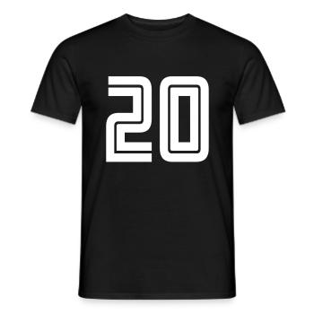 Trikotnummer 20 – Geschenk zum 20-jährigen Jubiläum - Männer T-Shirt - Schwarz - Vorne - AI Model Male 178 light (178cm)