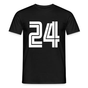 Jersey number 24 – 24th anniversary gift - Men's T-Shirt - black - Front - AI Model Male 178 light (178cm)