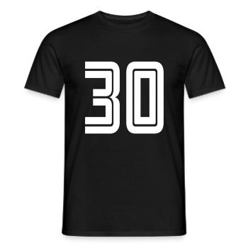 Maillot numéro 30 – Cadeau anniversaire 30 ans - T-shirt homme - noir - Devant - AI Model Male 178 light (178cm)