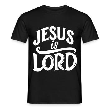 Jesus Is Lord - Men's T-Shirt - black - Front - AI Model Male 178 light (178cm)