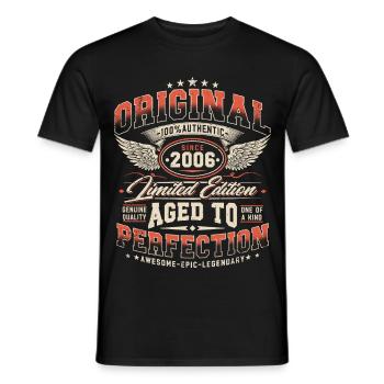 Jahrgang 2006 Vintage Retro Geburtstag Geschenk - Männer T-Shirt - Schwarz - Vorne - AI Model Male 178 light (178cm)