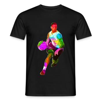 Bunter Basketballer - Männer T-Shirt - Schwarz - Vorne - AI Model Male 178 light (178cm)