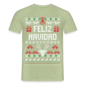 Feliz Navidad - Männer T-Shirt - Sage - Vorne - AI Model Male 178 light (178cm)