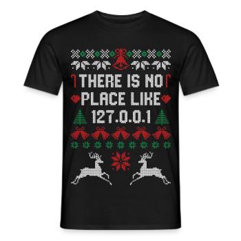 There is no Place like 127.0.0.1 - Men's T-Shirt - black - Front - AI Model Male 178 light (178cm)