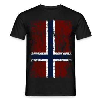 Drapeau norvégien à la verticale (foncé) - T-shirt homme - noir - Devant - AI Model Male 178 light (178cm)