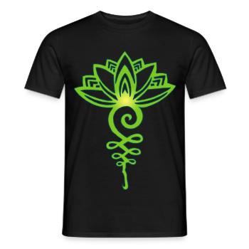 eternal green lotus - Men's T-Shirt - black - Front - AI Model Male 178 light (178cm)