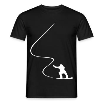 Snowboarder, Kurve, Downhill, Freerider, Winter - Männer T-Shirt - Schwarz - Vorne - AI Model Male 178 light (178cm)