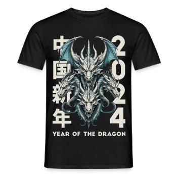 Dragons chinois - T-shirt homme - noir - Devant - AI Model Male 178 light (178cm)