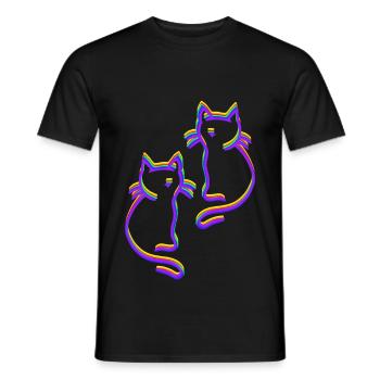 Regenbogen Katzen LGBT - Männer T-Shirt - Schwarz - Vorne - AI Model Male 178 light (178cm)