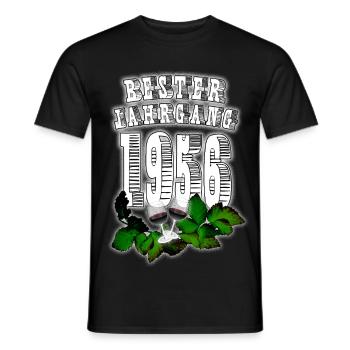 Best Vintage: 1956, Year of Birth, Wine, Wine Glass - Men's T-Shirt - black - Front - AI Model Male 178 light (178cm)