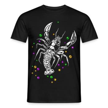 Mardi Gras lobster lobster with beads - Men's T-Shirt - black - Front - AI Model Male 178 light (178cm)