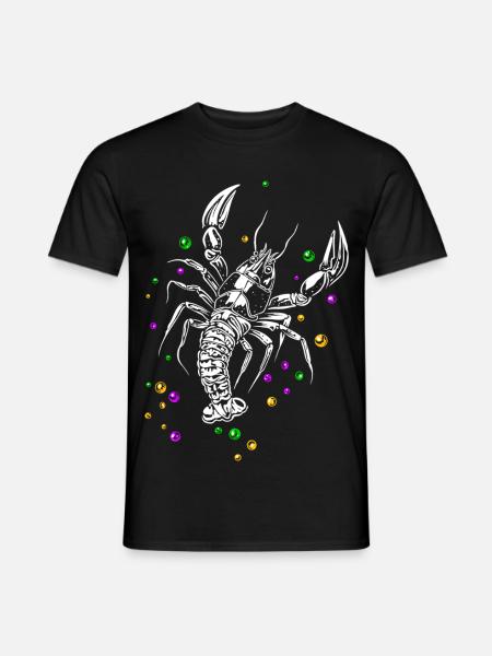 Mardi Gras HummerLanguste mit Beads - Männer T-Shirt - Schwarz