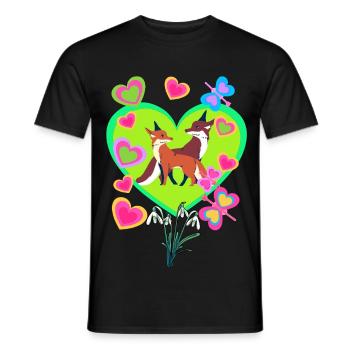 Retro Fox Foxes Vintage 80s 90s Vixen - Men's T-Shirt - black - Front - AI Model Male 178 light (178cm)