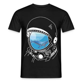 Une baleine dans les étoiles (blanc) - T-shirt homme - noir - Devant - AI Model Male 178 light (178cm)