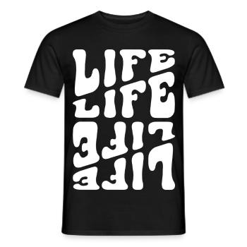 Life like Letters Psychedelic - Männer T-Shirt - Schwarz - Vorne - AI Model Male 178 light (178cm)