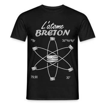 L'Atome Breton Gwenn ha Du Science Fierté BZH - T-shirt homme - noir - Devant - AI Model Male 178 light (178cm)