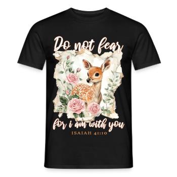 Versets bibliques de cerfs chrétiens - T-shirt homme - noir - Devant - AI Model Male 178 light (178cm)