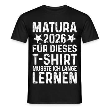 Matura 2026 T-Shirt Saying Long Learning Graduation - Men's T-Shirt - black - Front - AI Model Male 178 light (178cm)