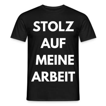 Proud of my work | Worker Shirt - Men's T-Shirt - black - Front - AI Model Male 178 light (178cm)