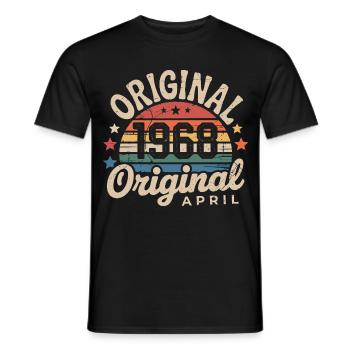 Avril 1968 Vintage Rétro Cadeau Anniversaire Avril - T-shirt homme - noir - Devant - AI Model Male 178 light (178cm)