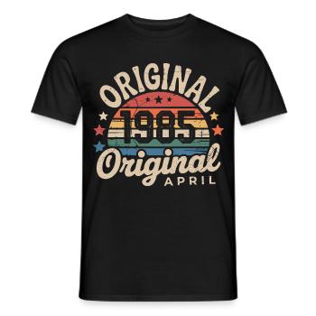 Avril 1985 Vintage Rétro Cadeau Anniversaire Avril - T-shirt homme - noir - Devant - AI Model Male 178 light (178cm)