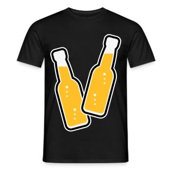 2 Flaschen Stoßen An (Limonade Softdrink / POS 3C) - Männer T-Shirt - Schwarz - Vorne - AI Model Male 178 light (178cm)
