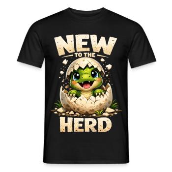 Cute Baby Dinosaur – New to the Herd - Men's T-Shirt - black - Front - AI Model Male 178 light (178cm)