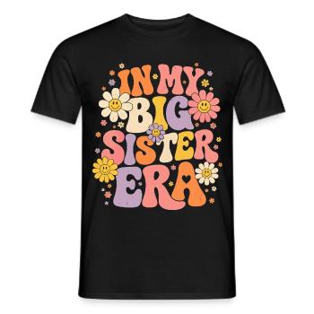 In My Big Sister Era Rétro | Cadeau Grande Sœur - T-shirt homme - noir - Devant - AI Model Male 178 light (178cm)