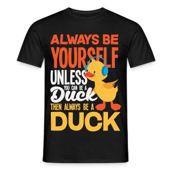 Motifs drôles de canards Citons amoureux de canards - T-shirt homme - noir - Devant - AI Model Male 178 light (178cm)