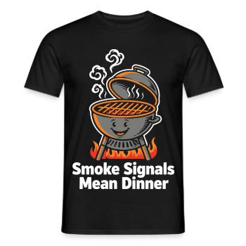 Les signaux de fumée signifient un barbecue barbecue pour le dîner - T-shirt homme - noir - Devant - AI Model Male 178 light (178cm)
