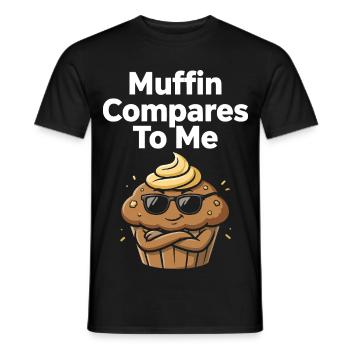 Muffin se compare à moi avec un muffin drôle - T-shirt homme - noir - Devant - AI Model Male 178 light (178cm)