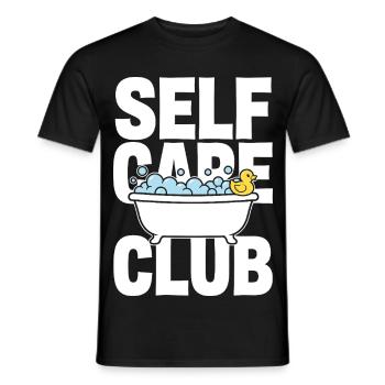 Self Care Club mit Schaumbad und Ente - Männer T-Shirt - Schwarz - Vorne - AI Model Male 178 light (178cm)