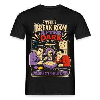 Break Room Mystery Büro Leftovers - Männer T-Shirt - Schwarz - Vorne - AI Model Male 178 light (178cm)