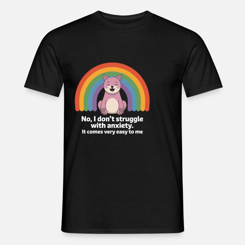 Lustiger Spruch über Angst - Männer T-Shirt - Schwarz
