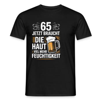 65 – Jetzt braucht die Haut viel mehr Feuchtigkeit - Männer T-Shirt - Schwarz - Vorne - AI Model Male 178 light (178cm)