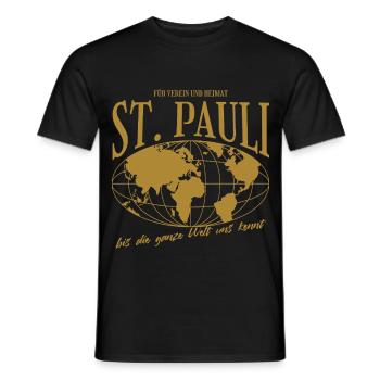 St. Pauli Heimat Stolz Fußball Geschenk - Männer T-Shirt - Schwarz - Vorne - AI Model Male 178 light (178cm)