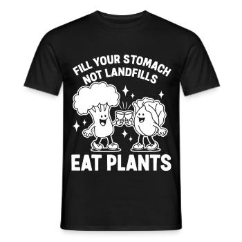 Eat Plants Comic Vegetables - Men's T-Shirt - black - Front - AI Model Male 178 light (178cm)