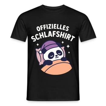 Cute panda sleeping - Men's T-Shirt - black - Front - AI Model Male 178 light (178cm)