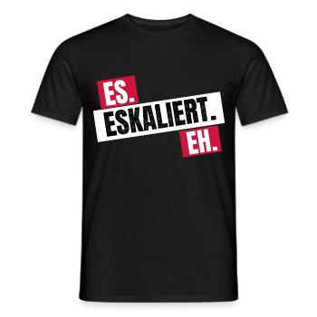 Mallorca Malle Party Shirt It Escalates - Men's T-Shirt - black - Front - AI Model Male 178 light (178cm)