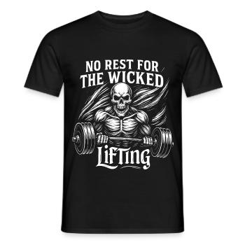 Wicked Lifting - Kein Ruhen für die Starken - Männer T-Shirt - Schwarz - Vorne - AI Model Male 178 light (178cm)