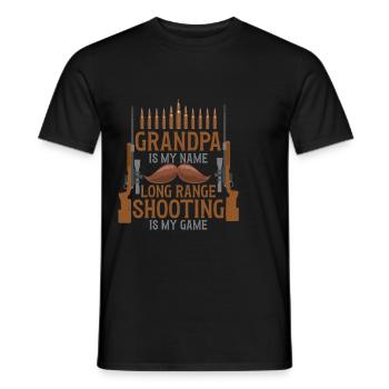 Long Distance Shooting Long Range - Men's T-Shirt - black - Front - AI Model Male 178 light (178cm)