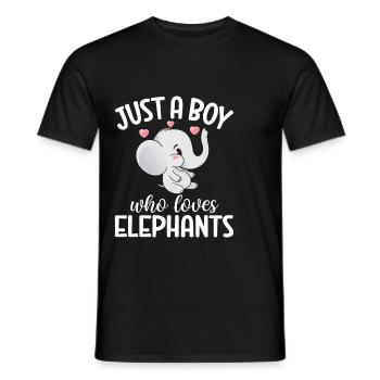 Cadeaux d’amoureux des éléphants - T-shirt homme - noir - Devant - AI Model Male 178 light (178cm)