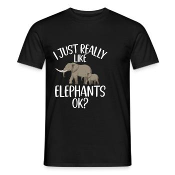 Cadeaux d’amoureux des éléphants - T-shirt homme - noir - Devant - AI Model Male 178 light (178cm)