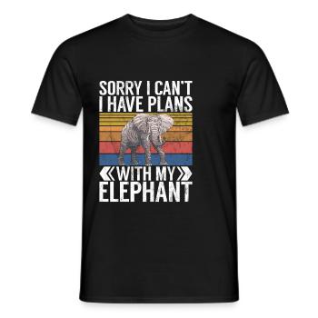 Cadeaux d’amoureux des éléphants - T-shirt homme - noir - Devant - AI Model Male 178 light (178cm)