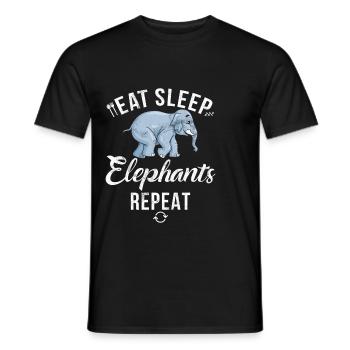 Cadeaux d’amoureux des éléphants - T-shirt homme - noir - Devant - AI Model Male 178 light (178cm)